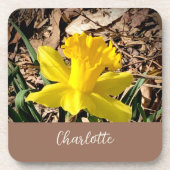 Gelbe Frühlingsdaffodil im Garden-Individuelle Nam Getränkeuntersetzer (Vorderseite)