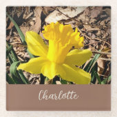 Gelbe Frühlingsdaffodil im Garden-Individuelle Nam Glasuntersetzer (Vorderseite)