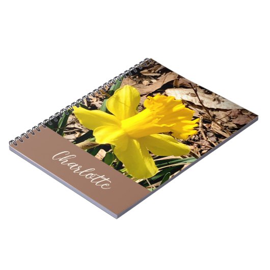 Gelbe Frühlingsdaffodil im Garden-Individuelle Nam Notizblock (Linke Seite)