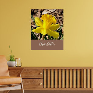 Gelbe Frühlingsdaffodil im Garden-Individuelle Nam Poster