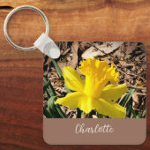 Gelbe Frühlingsdaffodil im Garden-Individuelle Nam Schlüsselanhänger (Vorderseite)
