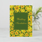 Gelbe Frühlingsdrossel - Hochzeit Einladung (Stehend Vorderseite)