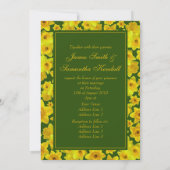 Gelbe Frühlingsdrossel - Hochzeit Einladung (Rückseite)