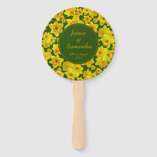 Gelbe Frühlingsdrossel - Hochzeit Fächer (Rückseite)