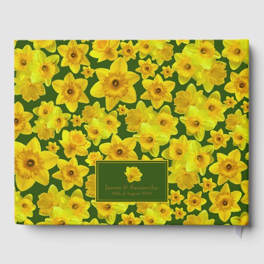 Gelbe Frühlingsdrossel - Hochzeit Gästebuch (Rückseite)