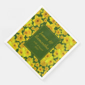 Gelbe Frühlingsdrossel - Hochzeit Serviette (Ecke)