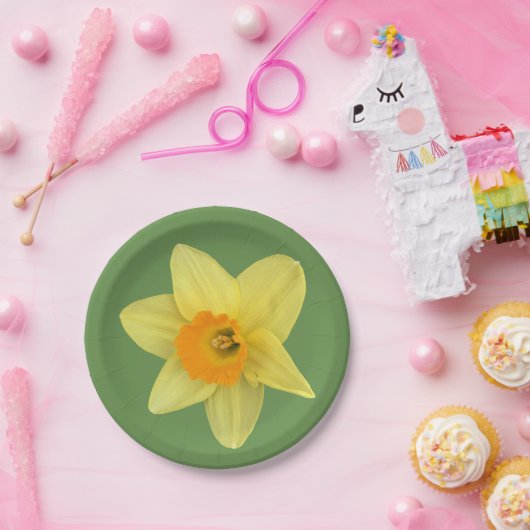 Gelbe Frühlingsdrossel Pappteller (Party)