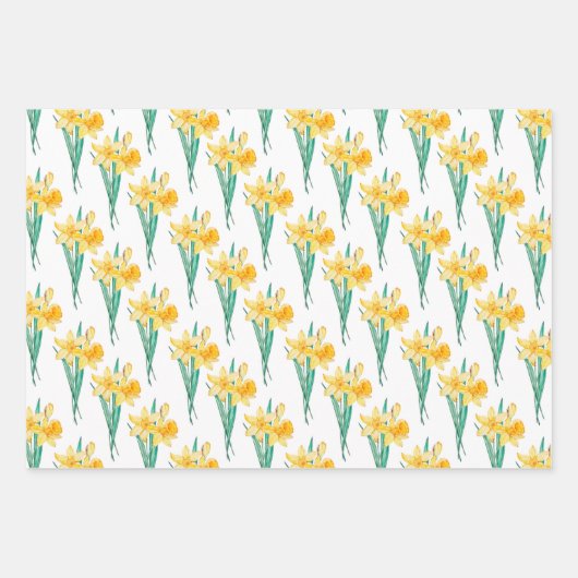 Gelbe Frühlingsdrossel Rustikale Flora Geschenkpapier Set (Vorderseite 3)