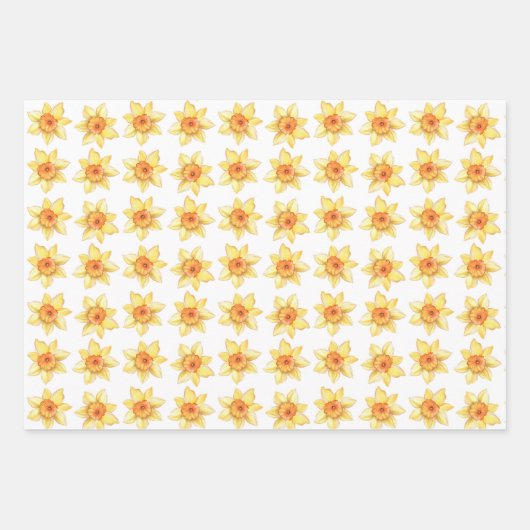 Gelbe Frühlingsdrossel Rustikale Flora Geschenkpapier Set (Vorderseite 2)