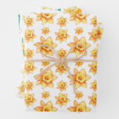 Gelbe Frühlingsdrossel Rustikale Flora Geschenkpapier Set (Beispiel)