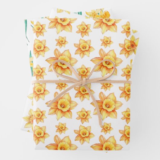 Gelbe Frühlingsdrossel Rustikale Flora Geschenkpapier Set (Beispiel)