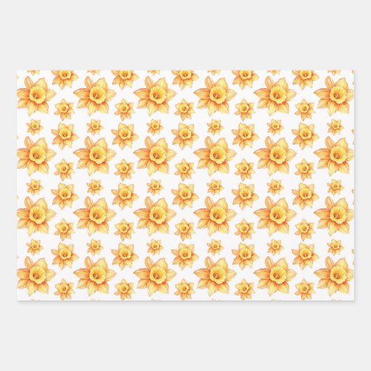 Gelbe Frühlingsdrossel Rustikale Flora Geschenkpapier Set (Vorderseite)