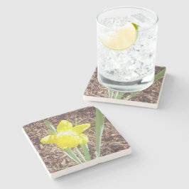 Gelbe Frühlingsdrossel Steinuntersetzer