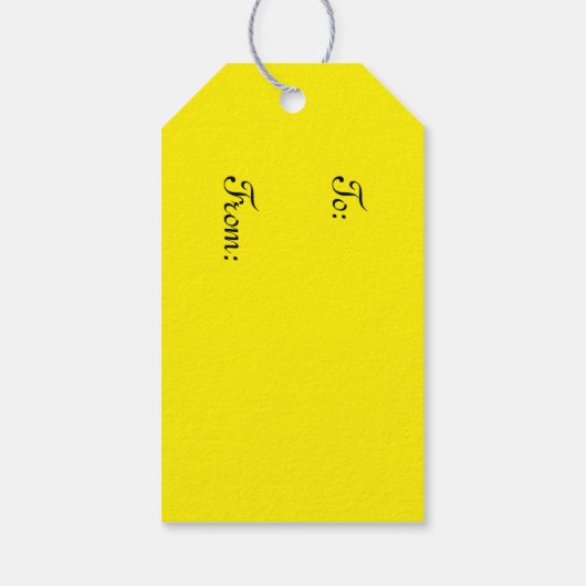 Gelbe Frühlingsdüster Geschenkanhänger (Rückseite)