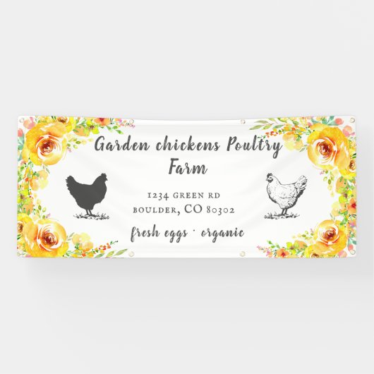 Gelbe Frühlingsflora Bauernbanner Banner (Horizontal)