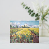 Gelbe Frühlingshuppen Blume Felgen malen Postkarte (Stehend Vorderseite)