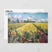 Gelbe Frühlingshuppen Blume Felgen malen Postkarte (Vorne/Hinten)