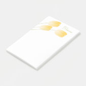 Gelbe Frühlingshuppen mit Individuelle Name Post-it Klebezettel (angewinkelt)