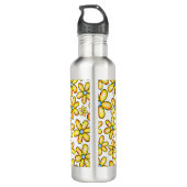 Gelbe Frühlingsmuster Blume Sommer Edelstahlflasche (Rückseite)