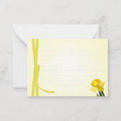 Gelbe Frühlingspinner Nah-up Blumenfotografie Mitteilungskarte (Rückseite)