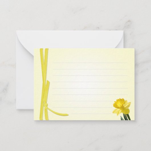 Gelbe Frühlingspinner Nah-up Blumenfotografie Mitteilungskarte (Rückseite)