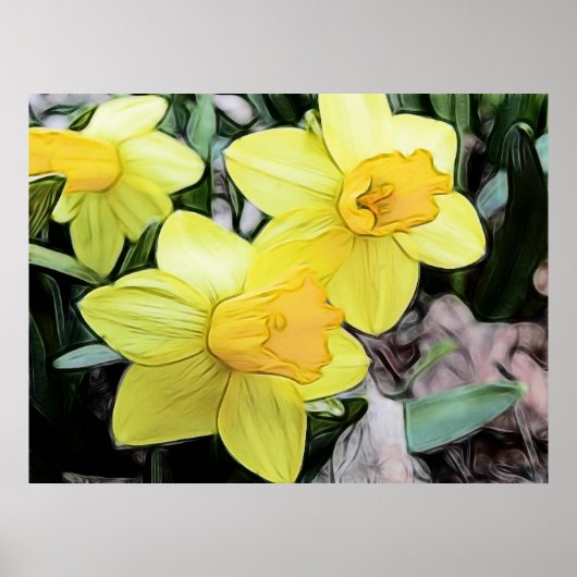 Gelbe Frühlingspinnodien Poster (Vorne)