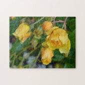 Gelbe Frühlingsrätsel Rose Blumenpuzzle Puzzle (Horizontal)