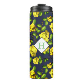 Gelbe Frühlingssäule Rose & Marine mit anfängliche Thermosbecher