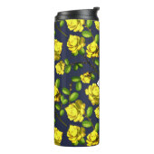 Gelbe Frühlingssäule Rose & Marine mit anfängliche Thermosbecher (Nach links gedreht)