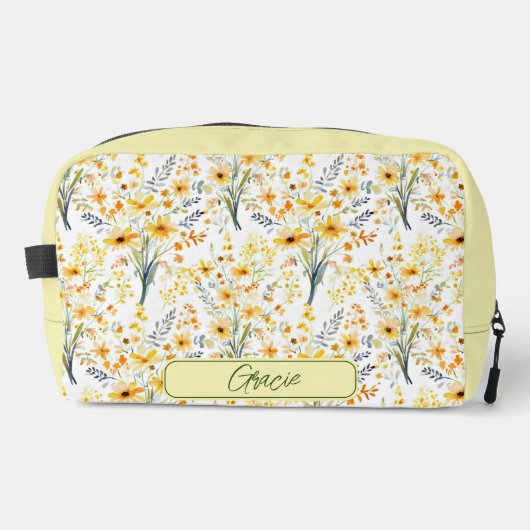Gelbe Frühlingssonne personalisiert Waschbeutel (Vorderseite)