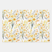 Gelbe Frühlingssonne - Wildblumen Geschenkpapier Set (Vorderseite)