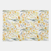 Gelbe Frühlingssonne - Wildblumen Geschirrtuch (Horizontal)