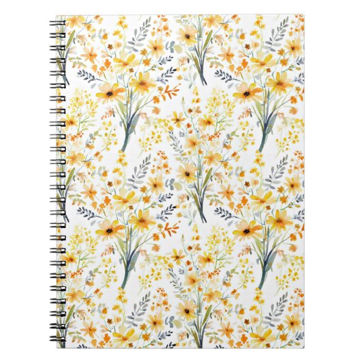 Gelbe Frühlingssonne - Wildblumen Notizblock (Vorderseite)