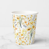 Gelbe Frühlingssonne - Wildblumen Pappbecher (Rückseite)