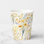 Gelbe Frühlingssonne - Wildblumen Pappbecher (Links)