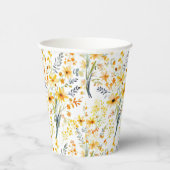 Gelbe Frühlingssonne - Wildblumen Pappbecher (Rechts)