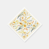 Gelbe Frühlingssonne - Wildblumen Serviette (Ecke)