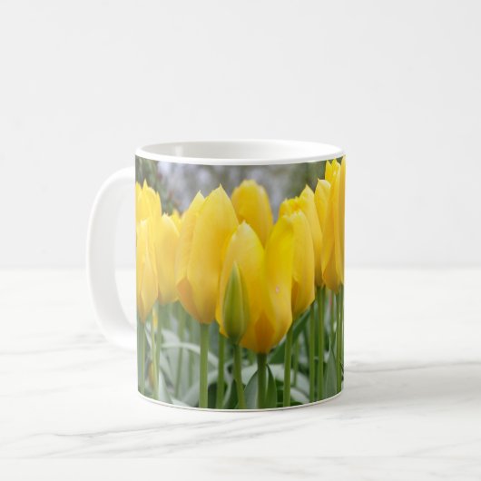 Gelbe Frühlingtulis Kaffeetasse (Vorderseite Links)