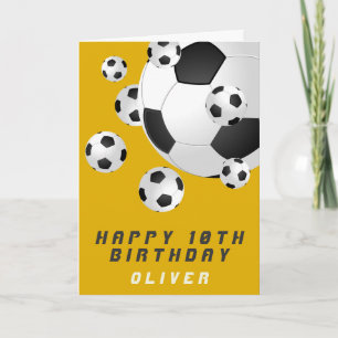 Gelbe Fußball-Jugendlicher Froher Geburtstag Karte