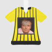 Gelbe Fußball-Referent-Uniform personalisiert Ornament (Rückseite)