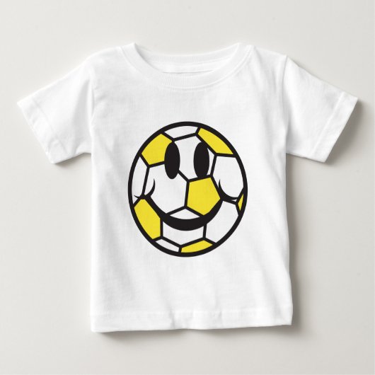 gelbe Fußballfläche Baby T-shirt (Vorderseite)