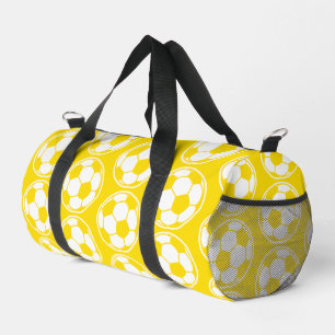 Gelbe Fußballmuster-Schraubengrafik Duffle Bag