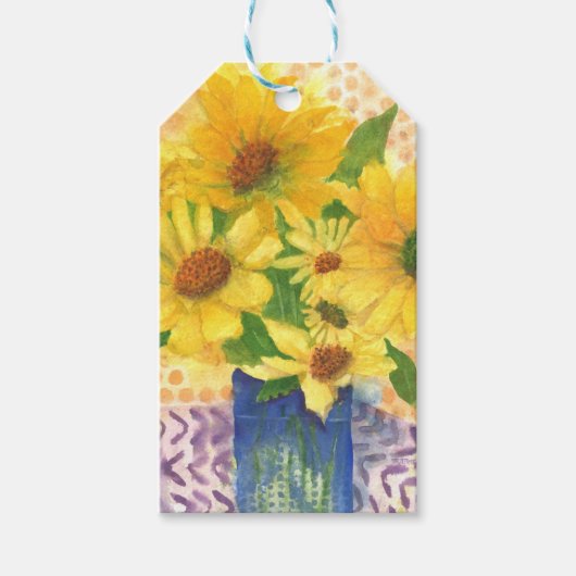 Gelbe Gänseblasen Geschenkanhänger (Vorderseite)