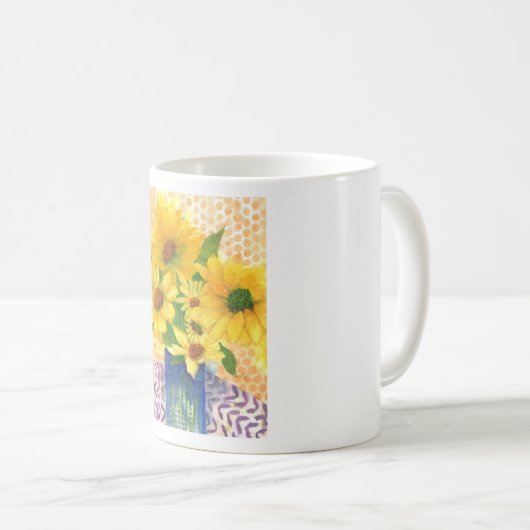 Gelbe Gänseblasen Kaffeetasse (VorderseiteRechts)