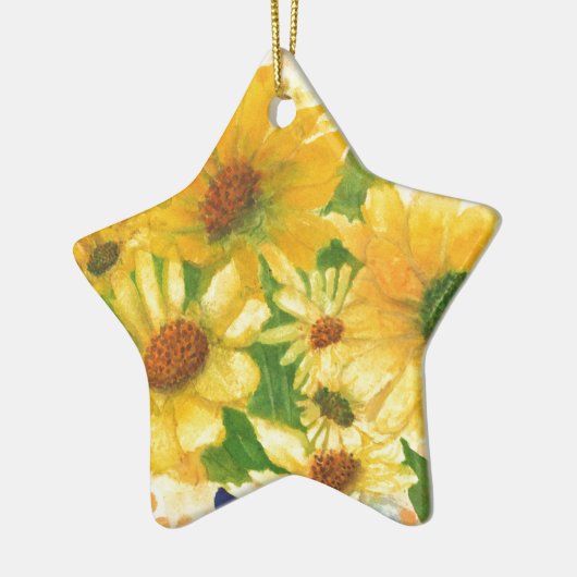 Gelbe Gänseblasen Keramik Ornament (Links)