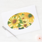 Gelbe Gänseblasen Ovaler Aufkleber (Umschlag)
