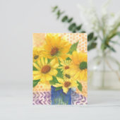 Gelbe Gänseblasen Postkarte (Stehend Vorderseite)