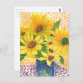 Gelbe Gänseblasen Postkarte (Vorne/Hinten)