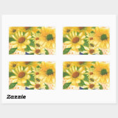 Gelbe Gänseblasen Rechteckiger Aufkleber (Blatt)