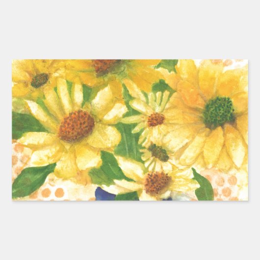 Gelbe Gänseblasen Rechteckiger Aufkleber (Vorderseite)
